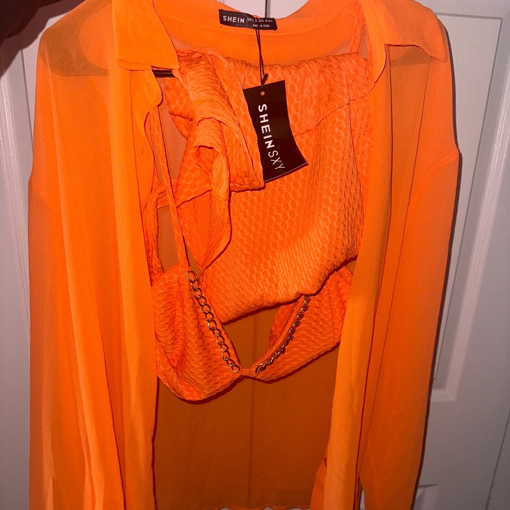 shein 3 pc orange